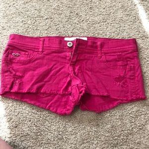 Hollister distresses pink Jean shorts